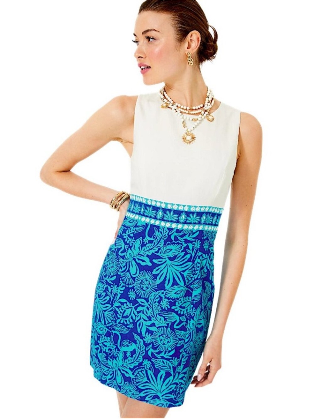 Lilly Pulitzer Aubria Shift Dress Breezy Aqua Jungle Escape 10